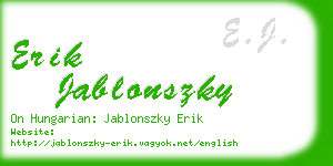 erik jablonszky business card